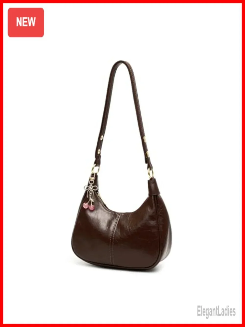 Vegan Leather Crescent Hobo Bag Crossbody Shoulder Purse Cute